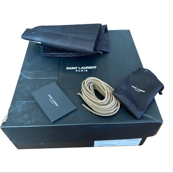 Saint Laurent Camo Suede Fringe-Detail High-Top Sneaker Sz. 7 - Picture 8 of 11